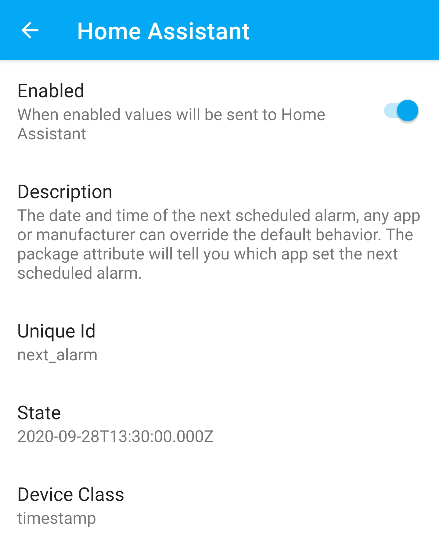 Home Assistant app screenshot